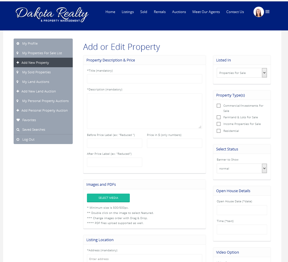 Dakota Realty Website