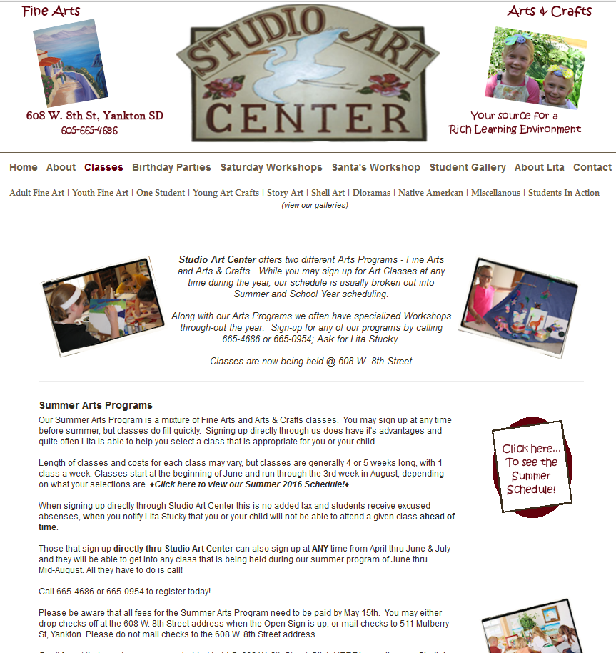 Studio Art Center Website